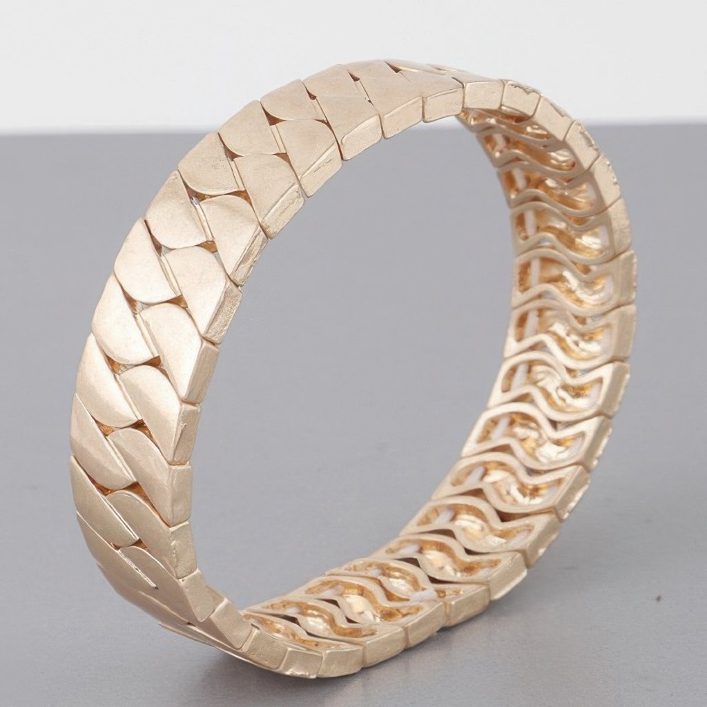 Two Toned Curb Chain Cuff Bracelet
